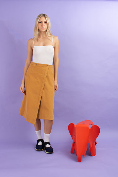 Acne Studios Aline Wrap Midi Skirt Mustard Size 36