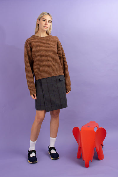 Acne Studios Brown Wool Rib Sweater Size Medium