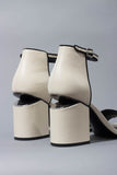 Alexander Wang White Prism Leather Abby Heels Size 38