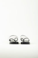By Far Ecru Linen/Black Leather Platform Flip Flop Sandal Size 38 BNWOT