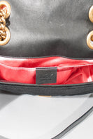Gucci Small Quilted Velvet Black GG Marmont Matelassé Shoulder Bag