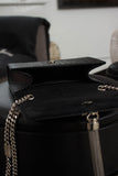 Saint Laurent Black Croc-Embossed Leather Small Kate Tassel Crossbody Bag