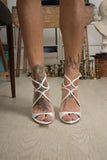 Jimmy Choo White Satin Ivette 95 sz 37