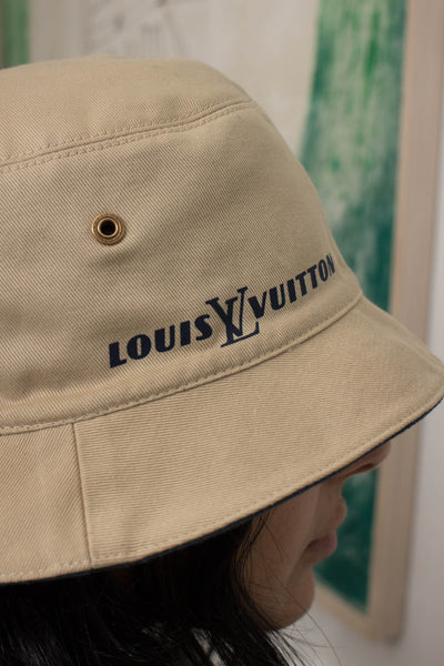 NWT Louis Vuitton Blue Monogram Denim Reversible Bucket Hat Men Virgil  AUTHENTIC