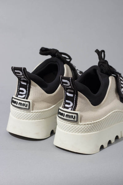Miu Miu Knit Low-Top Sneakers Size 38.5