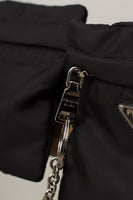 Prada Black Saffiano Leather Belt with pouches