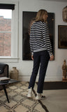 Sacai Striped Navy/White Drawstring Sweater sz1