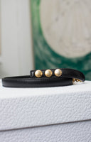 Saint Laurent Classique Double Wrap Bracelet In Black